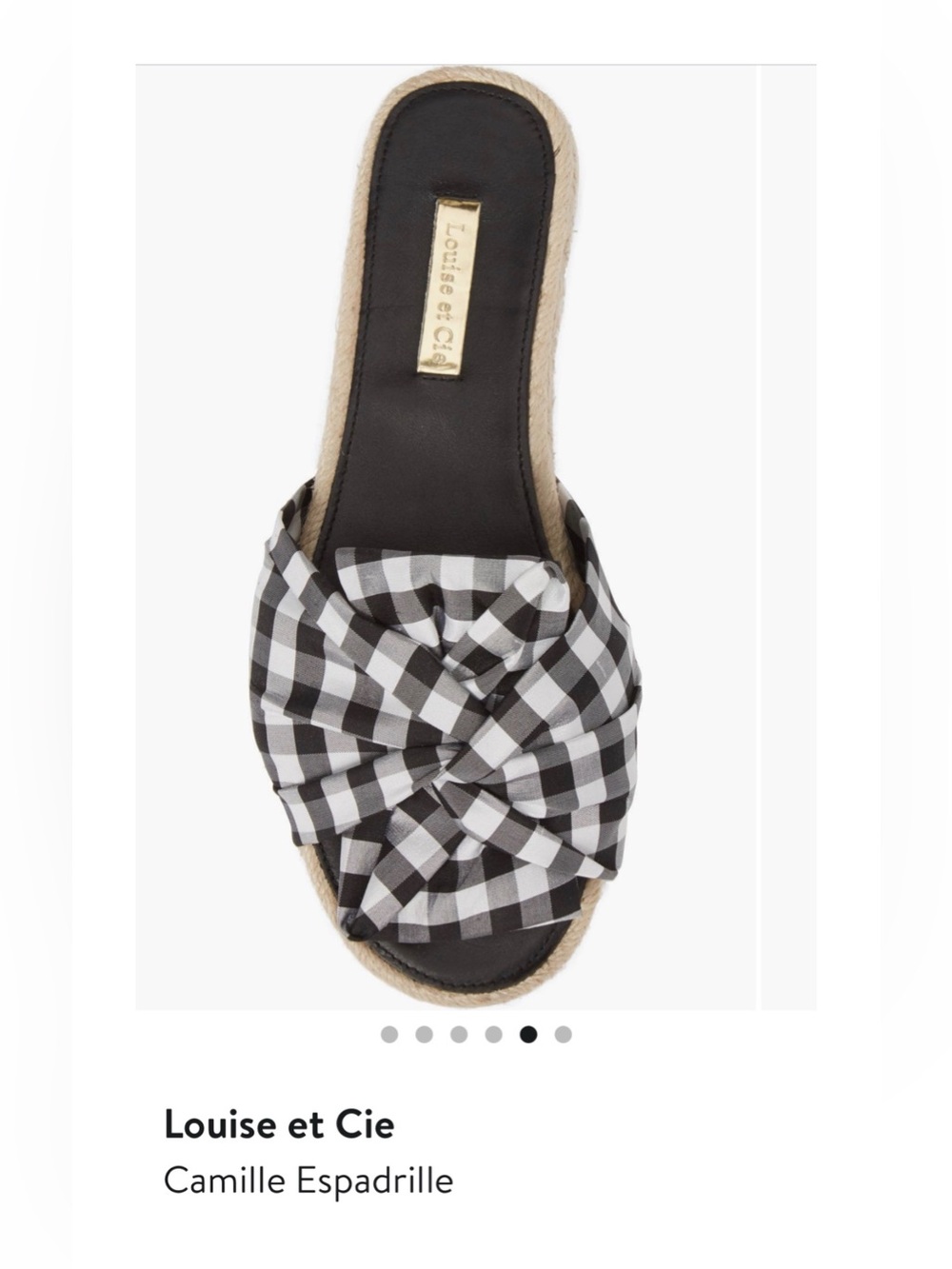 Louise et Cie Black & White Gingham Knot Slides - Picture 12 of 15